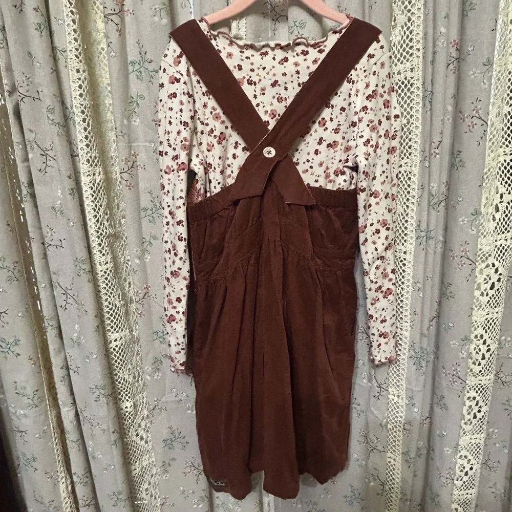 Matilda Jane Just Imagine Arya Micro Cord Jumper Dress & Lettuce Hem Top Set‎ 8